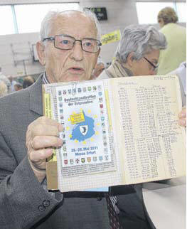 Reinhard Loh aus Greifswald hat sogar genau Buch gefhrt ber die Veranstaltungen, die er in Anklam besucht hat.