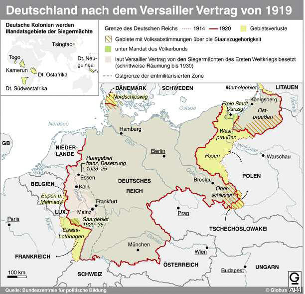 Deutschland nach dem Versailler Vertrag von 1919