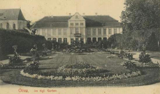 Oliva, Westpreußen. Kgl. Garten mit Schloß, 1915.