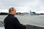 Russian President Vladimir Putin attends a ceremony marking Navy Day in Baltiysk in the Kaliningrad ...